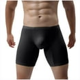 thumbnail image 3 of HVOBTTY Mens Casual Classic Underpants, Everyday Comfortable Briefs for Men, Men's Fashionable Solid Color Low Waist Loose Elastic Underpants Black, L, 3 of 5