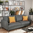 thumbnail image 2 of Costway 76.5'' Fabric Sofa Couch Living Room Small Apartment Furniture w/ Metal Leg Grey, 2 of 12