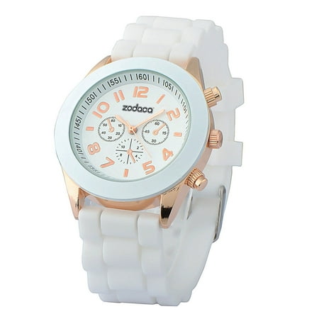 White Silicone Jelly Quartz Analog Watch for Men and Women, Unisex Wrist Sports Accessories