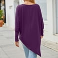 thumbnail image 4 of Zpanxa Fall Shirts Sales Womens Autumn Winter Plus Size Pullover Tops Casual Long Sleeve Blouse Sweatshirt, Purple, XXXXL, 4 of 8