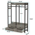 thumbnail image 2 of Spaco Freestanding Closet Organizer, Garment Rack with Drawers & Shelves, Coat Cloth Rack for Indoor as Home, Living Room, Gray, 2 of 3
