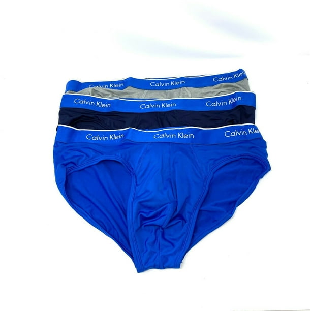 Calvin Klein Men Underwear 3pack Flexible Stretch Hip Brief Blue Gray