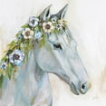 thumbnail image 2 of Vertentes, Jeanette 12x12 White Modern Wood Framed Museum Art Print Titled - Lovely I Blue Flowers, 2 of 4
