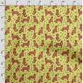 thumbnail image 3 of Soimoi Dog Printed, Japan Crepe SatinFabric, by The Yard 54 Inch Wide, Decorative Sewing Fabric for Dresses Kimonos Gowns, Red & Yellow, 3 of 5