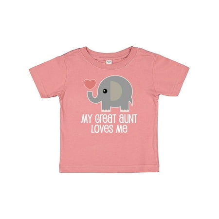 

Inktastic Great Aunt Loves Me Elephant Gift Baby Boy or Baby Girl T-Shirt