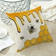 thumbnail image 4 of Summer Outdoor Pillow Covers 16 x 16 Inch, Mustard Yellow Bumble Bee Seasonal Decor Throw Pillows for Home Couch Bed, Honeycomb Farmhouse Decorative Pillowcase Linen Cushion Cover Set of 2, 4 of 6