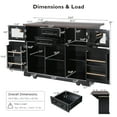 thumbnail image 3 of Harper & Bright Designs Kitchen Island with Drop Leaf and Wheels, Kitchen Storage Cart with 4 Door Shelves, Farmhouse Rolling Kitchen Island with Power Outlet and Visual Glass Door, Black, 3 of 13