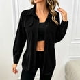 thumbnail image 3 of Perfectbot Women's Button Down Shirt with Pockets, Corduroy Long Sleeve Oversized Shacket for Fall Winter, 3 of 7