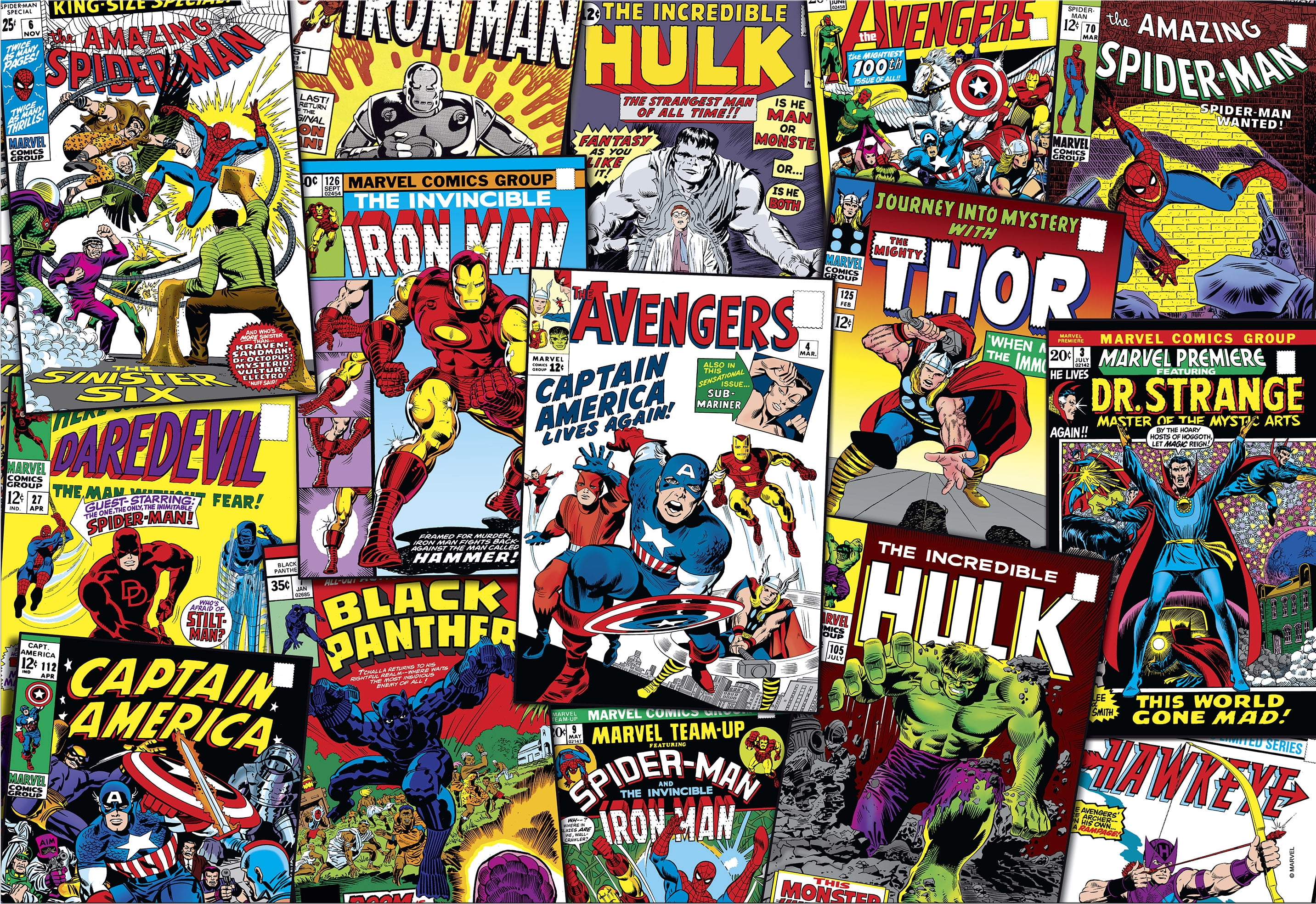 Buffalo Games Marvel Comic Collage 2000-Piece Interlocking Jigsaw Puzzle for Adults Ages 14+
