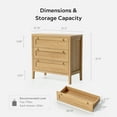 thumbnail image 7 of EYYTHUNG 3 Drawer Dresser Modern Chest of Drawers Cabinet Wood Tall Nightstand with Golden Handles, Natural Oak, 7 of 7