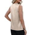 thumbnail image 5 of ctdiral Womens Satin V Neck Tank Tops Summer Sleeeveless Tanks Solid Color Loose Fit Tunic Tops Elegant Office Work Blouse Khaki XXL, 5 of 8