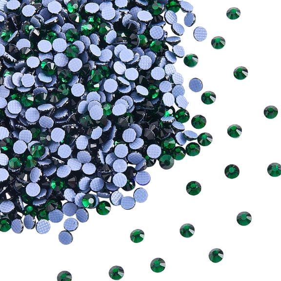 1 Box 2880Pcs Green Glass Rhinestone Hotfix Flatback Rhinestones 2.7mm Metallic Round Tiny Hot Fix Bedazzling Crystals Gemstones for DIY Crafting