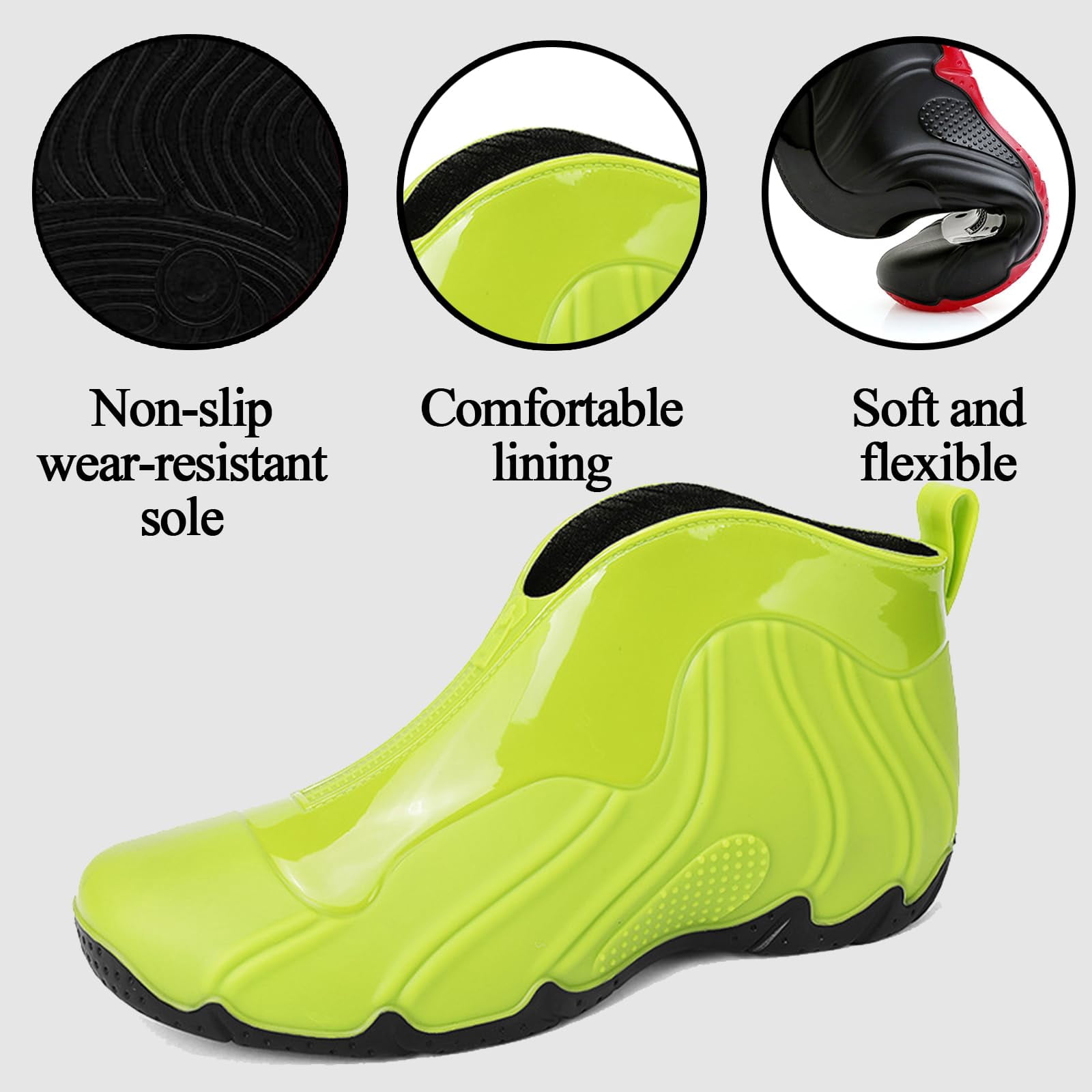 AUXDIQ Rain Boots Men Short Ankle Waterproof Rain Shoes Outdoor Garden Shoes