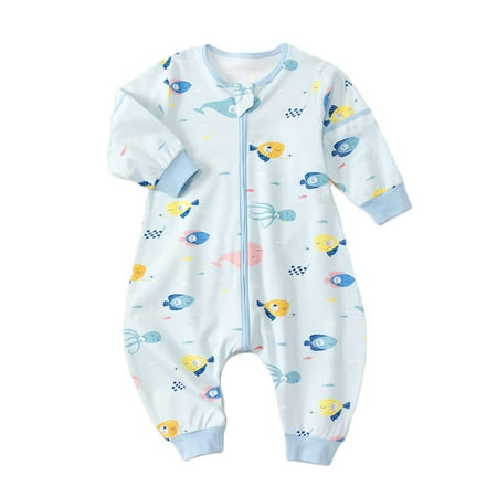 

Baby Sleeping Bag Toddler Sleeping Sack with Feet 1.5 Tog Spring Autumn Romper Long Sleeve Pajamas