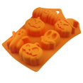 thumbnail image 4 of Yuarrent Molde de silicona para pastel de Halloween de 6 cavidades, molde para hornear galletas de Chocolate y jabón con cubitos de hielo Herramientas y accesorios para hornear calabaza rectangular Yuarrent HA000588-01B, 4 of 6