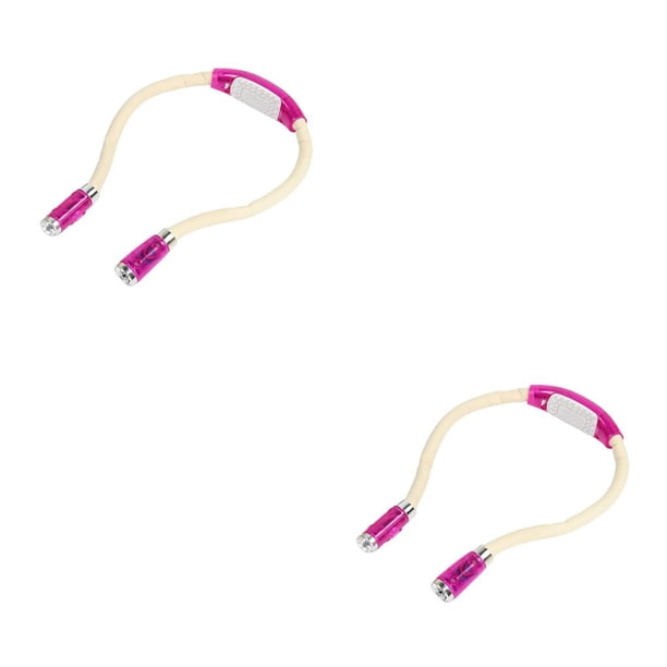 Cateissary Neck Reading Light Over Neck Battery Bed in Book Reading Lamp Powered 2piezas Rosa