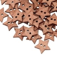 thumbnail image 3 of Yesbay 100Pcs 2 Holes DIY Star Shape Wooden Button Scrapbook Craft Sewing Buttons, 3 of 8