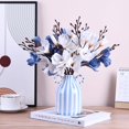 thumbnail image 7 of Black and White Ceramic Vase, Mid Century Modern Striped Small Vases for Flower&pampas Grass Centerpiece, Black White Checkered Vase for Dining Table Kitchen Tabletop Minimalist Decorative, 7 of 7