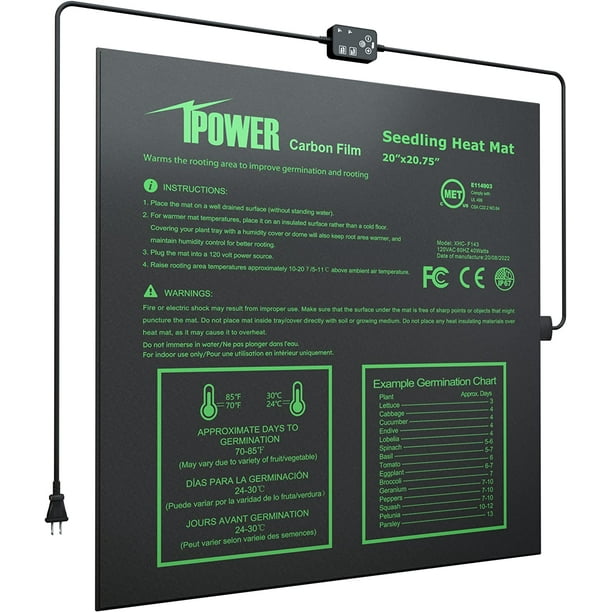 iPower Seedling Heat Mat for Plants w/Digital Temperature Controller