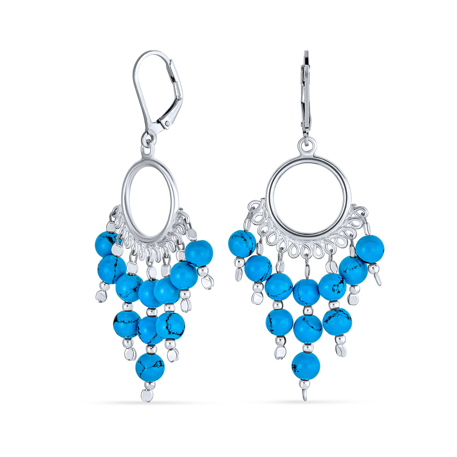 Wedding Jewelry Light Blue Drop Earrings Large Earrings Bold Chunky Earrings Large Turquoise Beaded Earrings Chunky Statement Earrings