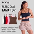 thumbnail image 6 of Arria Sleek Cami Tank Top Slim Fit Nylon Scoop Neck Basic Camisole (White, S), 6 of 7