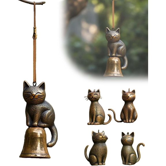 2025 New Cat Wind Chime Cat Wind Chimes for Outside, Gifts for Women Wind Chimes 35" Unique Windchimes Outdoors, Memorial Windchimes Gifts for Mom, Patio, Porch, Garden Decor Christmas Memorial Gift