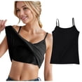 thumbnail image 3 of SNKSDGM Female Women Sleeveless Tops Womens Tank Tops Plus Size Loose fit Womens Solid Tank Tops with Built in Padded Bra Basic Breathable Tank Tops L, 3 of 7