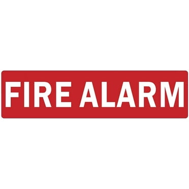 FIRE Alarm Sign (RED,Double Sided Tape, Aluminium 2X7.75-Rust Free)