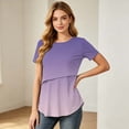 thumbnail image 5 of Ohufall Women's Maternity T Shirts Breastfeeding Breathable Short Sleeve T-shirts Comfortable Gradient Color Nursing Tops, 5 of 8