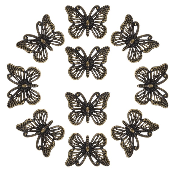 Raindrops 12 Pcs Decorative Butterfly Cabinet Knobs Handles Dark Brown for Kitchen Bathroom Furniture