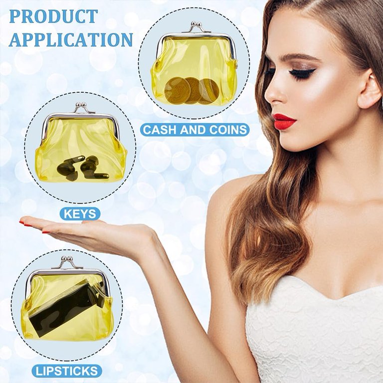 Clear Coin Purses Transparent Change Purses Waterproof PVC Jelly