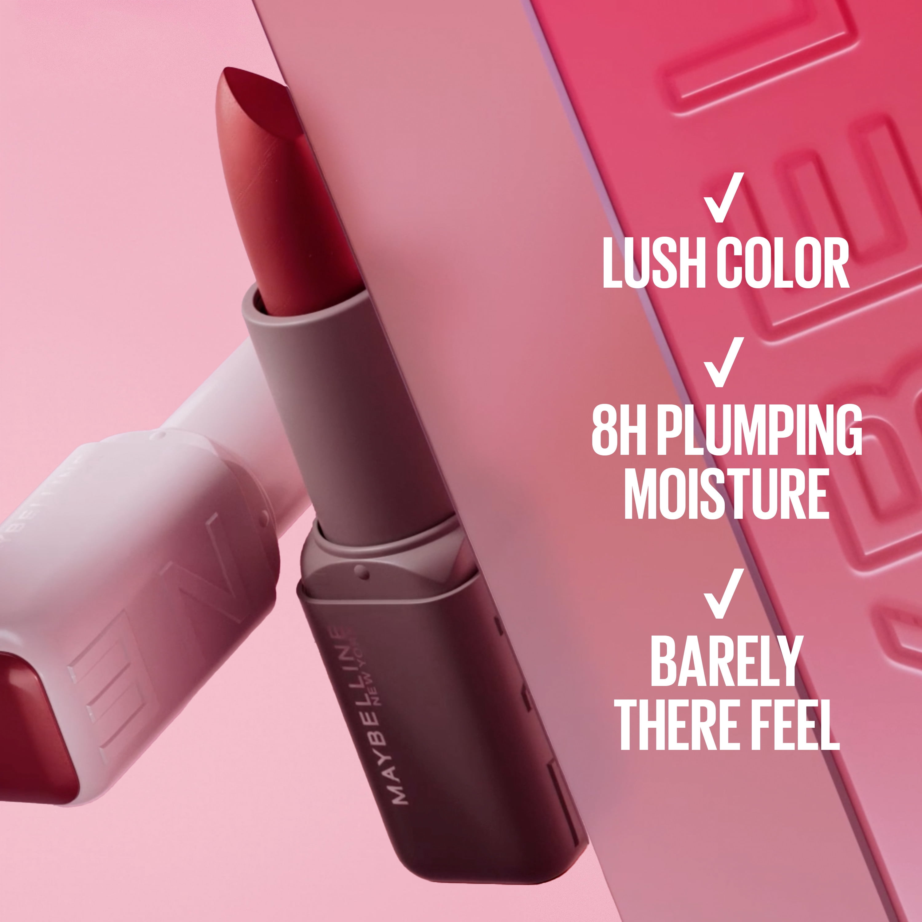 Maybelline Serum Lipstick, Satin Finish, Oil-Blend and Hyaluronic Acid, 108 Fit Check, 0.12 oz