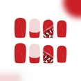 thumbnail image 5 of 24Pcs Short Square Glossy False Nails Leopards Press on Nails Full Covers on Nails for Women’s Holiday Nails Art, 5 of 8