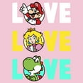 thumbnail image 2 of Girl's Nintendo Love with Mario, Princess Peach, and Yoshi Graphic Tee Light Pink X Large, 2 of 4