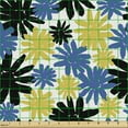 thumbnail image 2 of Ambesonne Floral Abstract Fabric by the Yard Upholstery, Daisies Chamomiles, 1 Yard, Cobalt Blue Mustard Black, 2 of 5