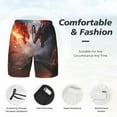 thumbnail image 3 of Yiaed Fire Sky Dragon Print Mens Swim Trunks Bathing Suit Compression Liner Beach Swim Shorts Swimwear Quick Dry Zipper Pocket No-Chafing Board Short-Large, 3 of 6