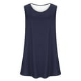 thumbnail image 4 of GA WEIHUA Plus Size Womens Tank Top Sleeveless Loose Fit Dressy Tunics V Neck Flowy Camisoles Cami Shirt 2025 Summer Tunic Tees for Ladies(Dark Blue,XXXXXL), 4 of 5
