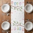 thumbnail image 4 of Spring Easter Bunny Table Runner 72 Inches Long,Colorful Eggs Botanical Floral Cotton Linen Table Runners Dresser Scarves,Decorative Tabletop Scarf Furniture Cover for Home Dinner Party 13"x72", 4 of 8