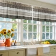 thumbnail image 4 of 2 Pack Retro Dark Grey Stripes Valance for Window Peeling Paint Effect Texture Kitchen Valance Rod Pocket Short Curtain Topper Decorative Window Treatment for Living Room Bedroom 54"x18", 4 of 8