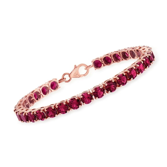 Ross-Simons 17.00 ct. t.w. Rhodolite Garnet Tennis Bracelet in 18kt Rose Gold Over Sterling, Women's, Adult