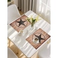 thumbnail image 5 of Western Star Retro Placemats Set of 6, Country Farmhouse Brown Wooden Grain Placemats for Dining Table, Place Mats for Kitchen Tabletop, Waterproof Wipeable Dining Table Mats Set, 5 of 9
