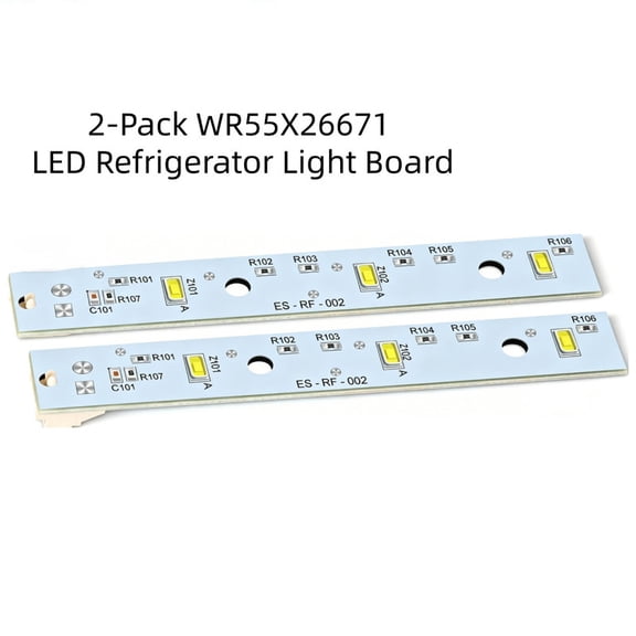 2 Pcs WR55X26671 Refrigerator LED Light Board, Replacement for GE Refrigerator Freezer Interior Light