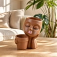 thumbnail image 6 of Hvot&aat Human Face Plant Vase Resin Succulent Planter with Attached Pot Cute Face Flower Pot for Home Desk Office Garden Decor, 6 of 6