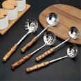 thumbnail image 2 of pcs Soup Ladle & Spoon with Hole Set, Stainless Steel Kitchen Ladles with Natural Bamboo Handle for Hot Pot Cooking Ladle, 2 of 5