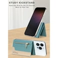 thumbnail image 4 of Allytechgroup Magnetic Card Holder Wallet Compatible with iPhone 16/15/14/13/12 Series, RFID Blocking PU Leather MagSafe Wallet with Kickstand & Zipper Pocket, Holds 6 Cards & Cash, Green, 4 of 12