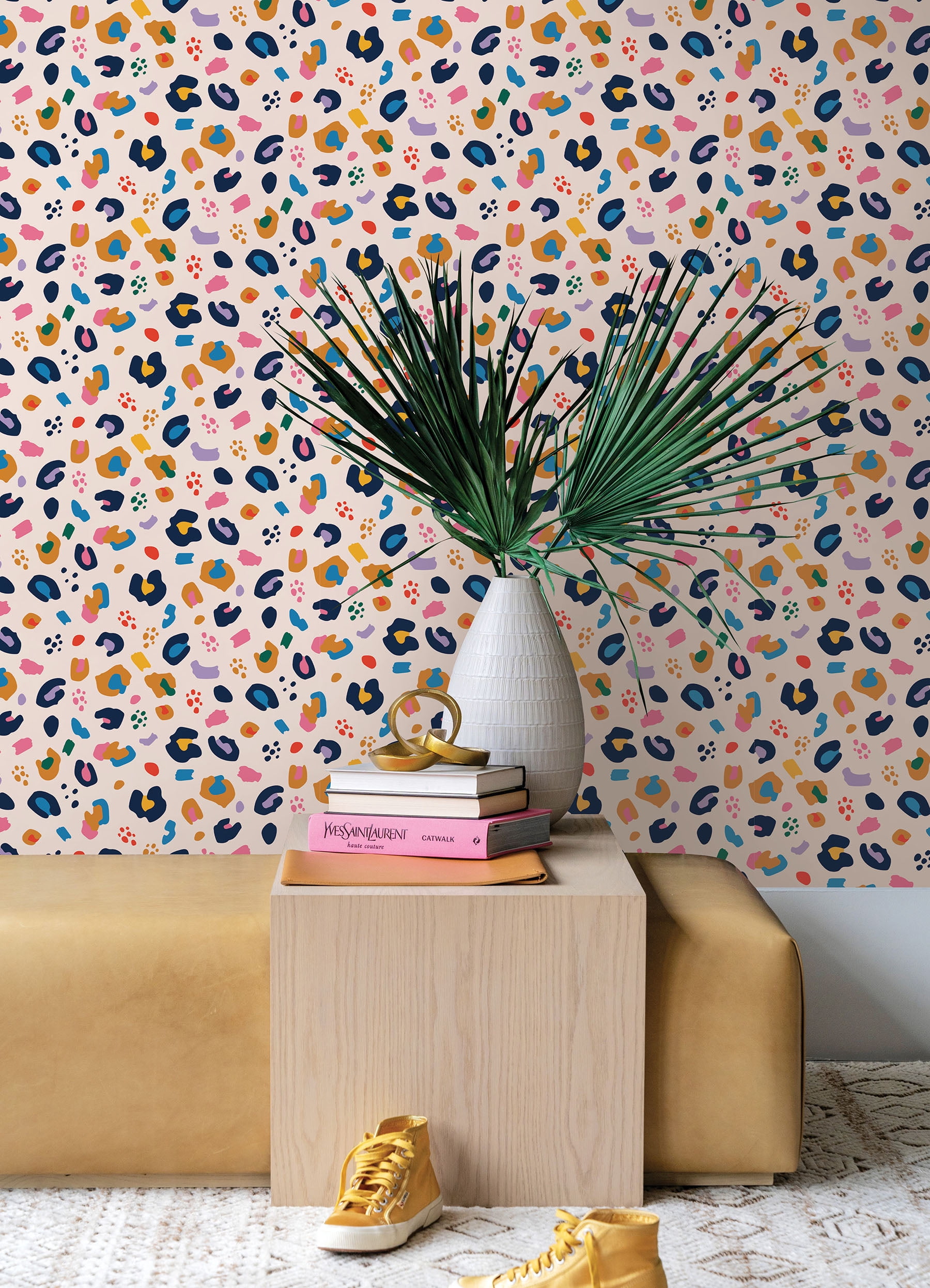 Packed Party Stay Wild Multicolor Vinyl Peel And Stick Wallpaper, 216-in by 20.5-in, 30.75 sq. ft.