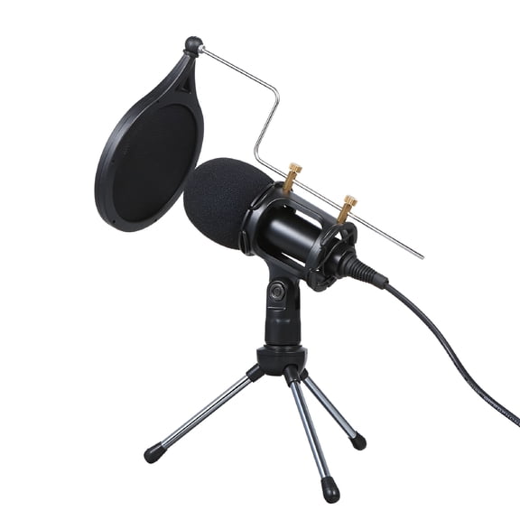 GJX Wired Condenser Microphone for Computer Audio 3.5mm Studio Mic Video Conferencing Voice Recording Video Chatting KTV Karaoke Mic with Stand for PC Phone