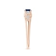 thumbnail image 3 of ANGARA Natural Aeon Sapphire & Diamond Three Stone Engagement Ring in 14K Rose Gold for Women (Size-4mm) | September Birthstone, Anniversary, Jewelry Gift for Women | Natural Sapphire Ring, 3 of 9