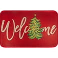 thumbnail image 2 of Red Xmas Tree Christmas Welcome Doormat, Winter Home Decor Low-Profile Switch Rug Door Mat Floor Mat for Indoor Outdoor 20x32 Inch, 2 of 6