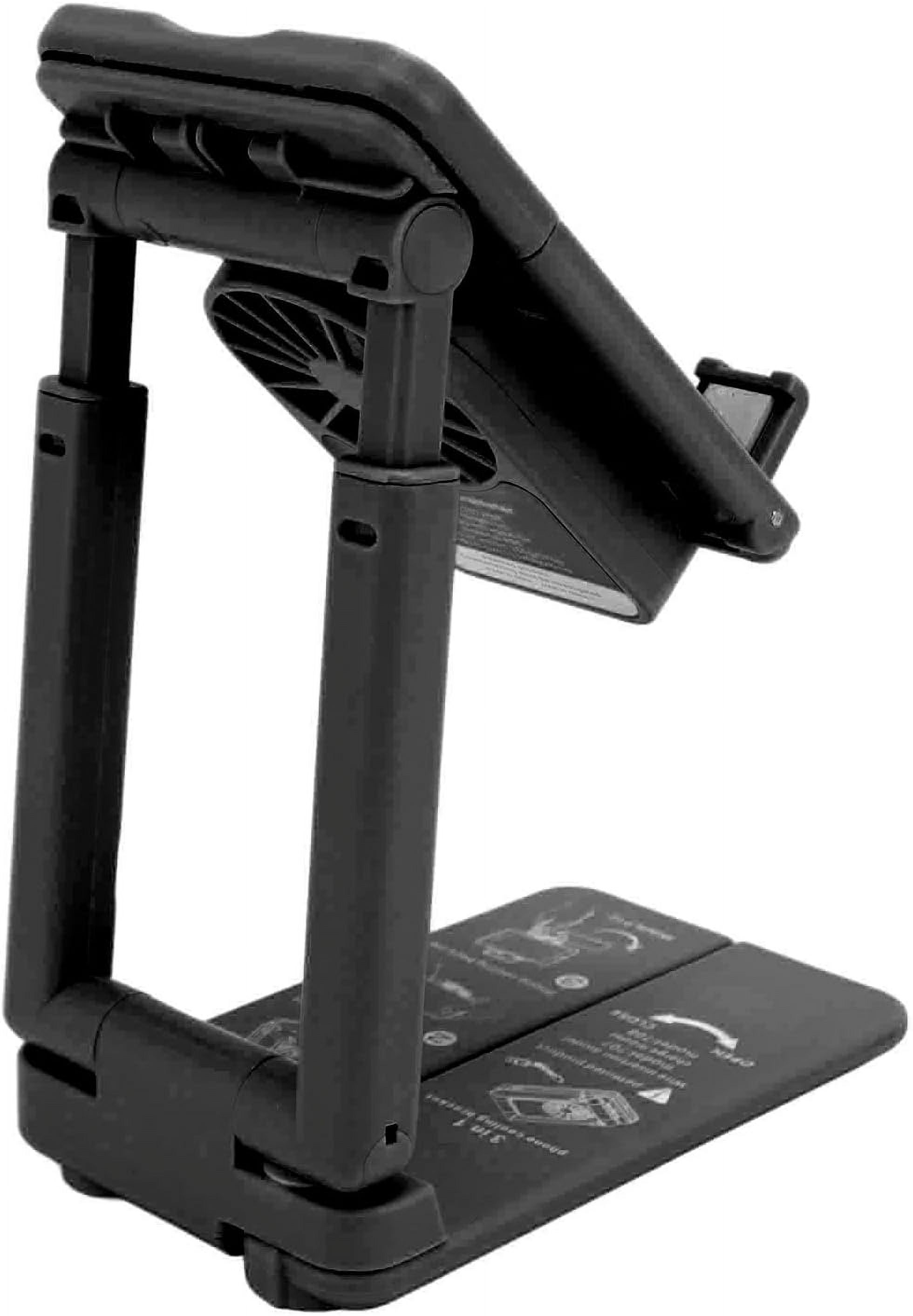 Cell Phone Cooler Phone Radiator, Height Adjustable Phone Stand with Cooling Fan, Desktop Phone Holder with RGB Light, Compatible with Android, All Mobile Phones (Black),